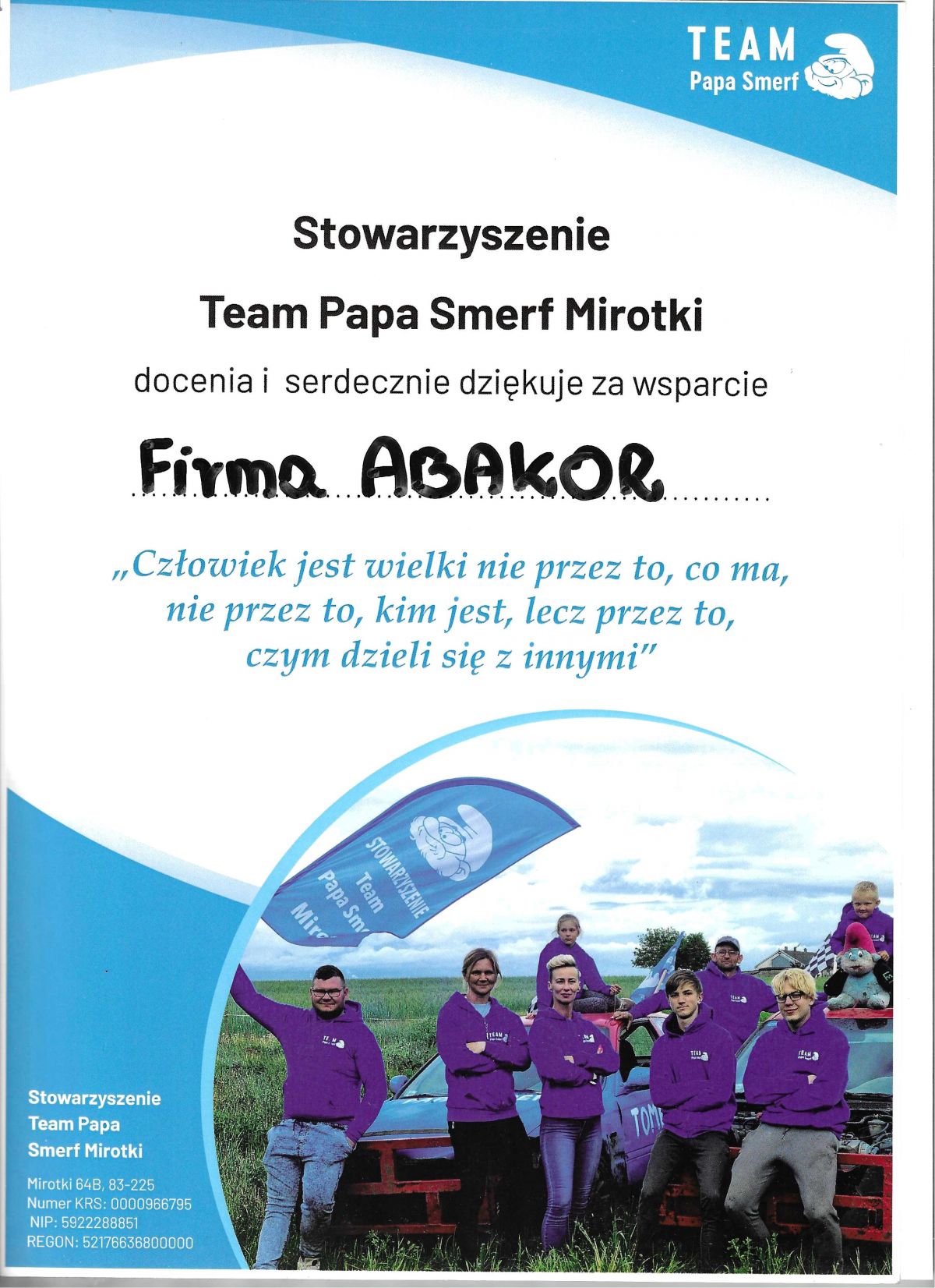 Podziękowania