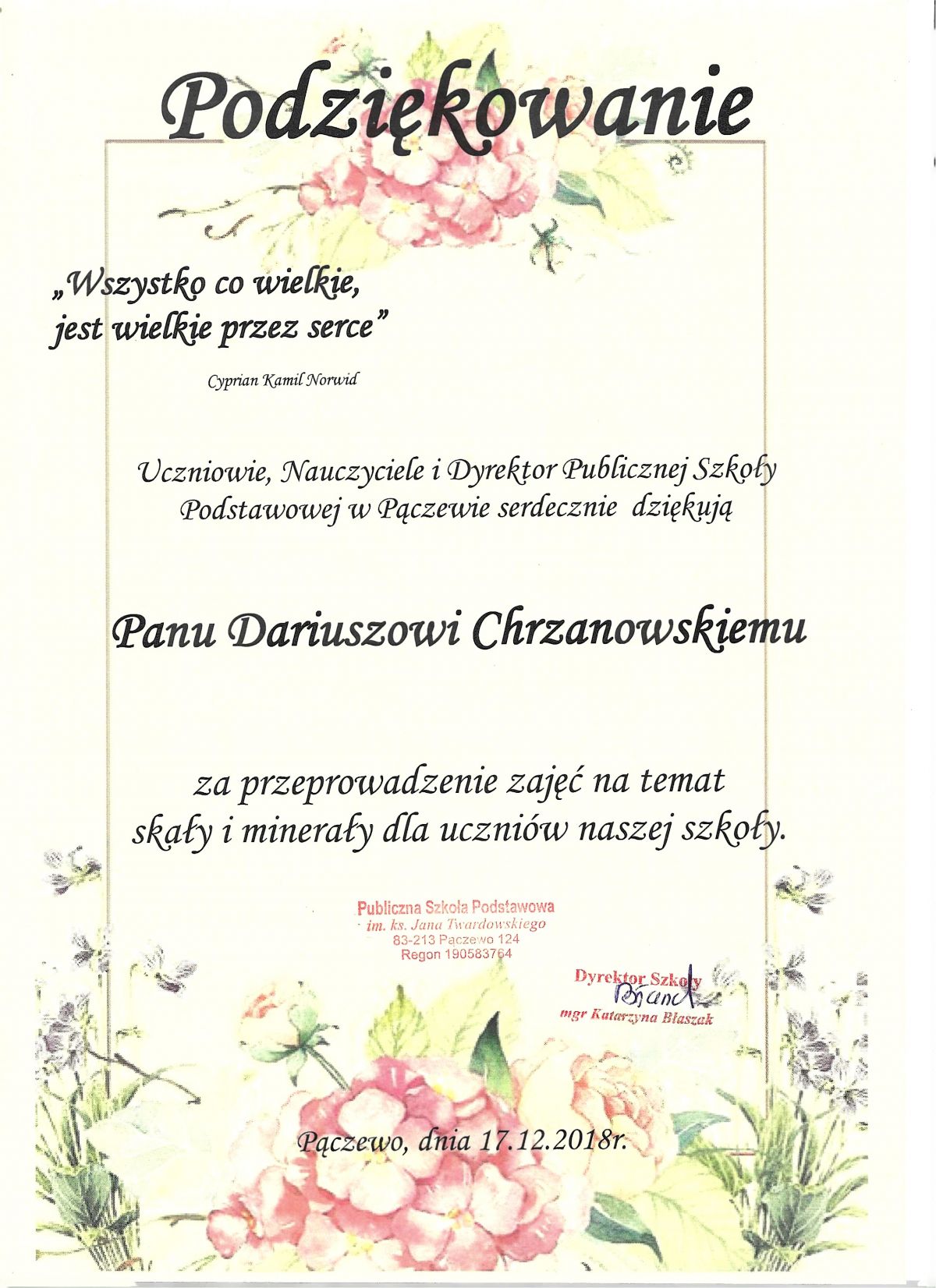 Podziękowania
