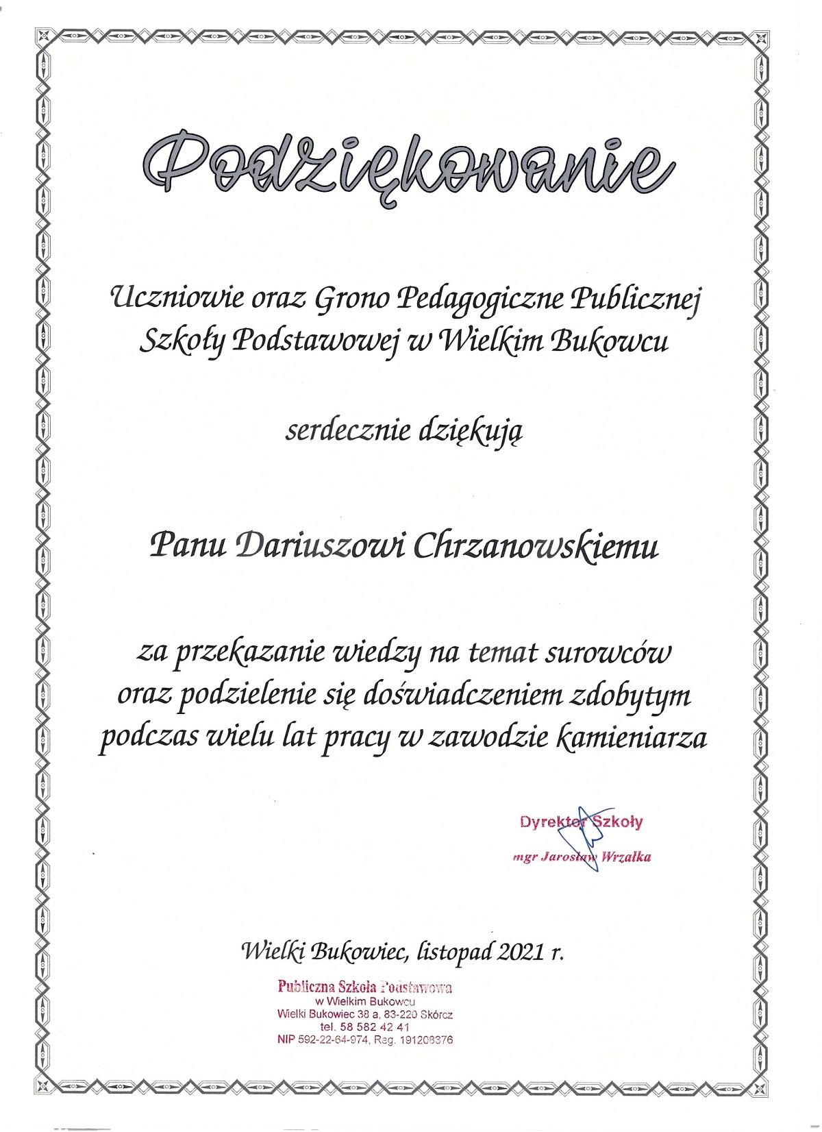Podziękowania
