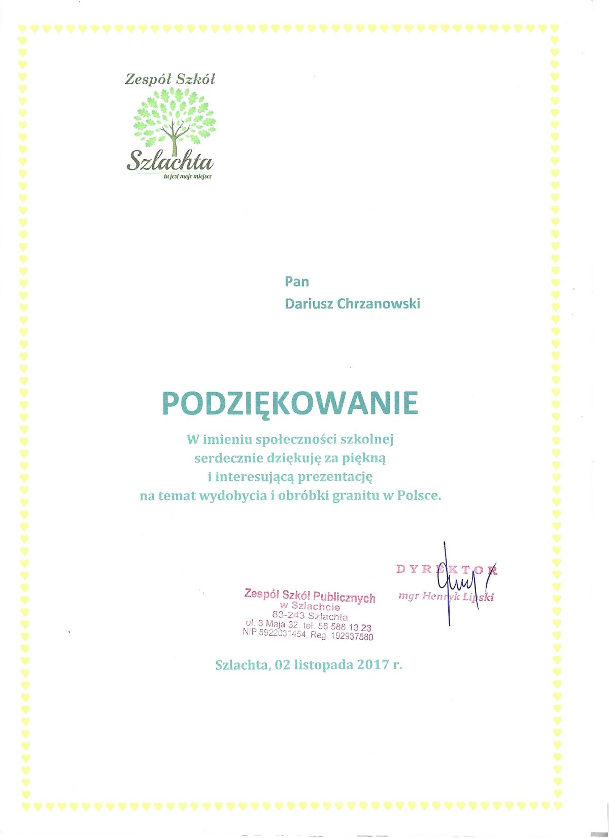 Podziękowania